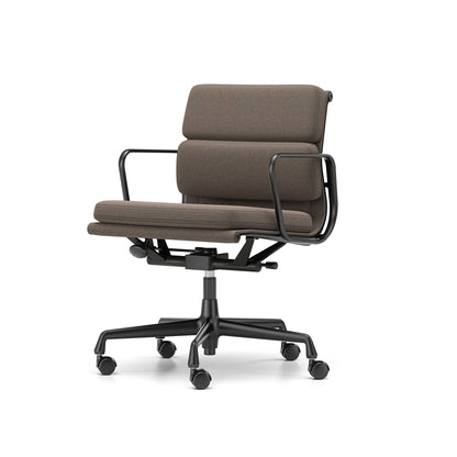 Soft Pad Work Chair EA 217 by Vitra - Deep Black Powder-Coated Aluminium / Cosy 2 Nutmeg (F80)