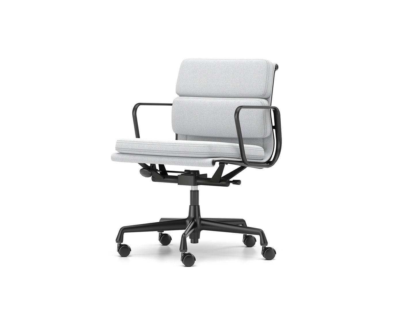 Soft Pad Work Chair EA 217 by Vitra - Black Aluminium / Cosy 2 Pale Blue