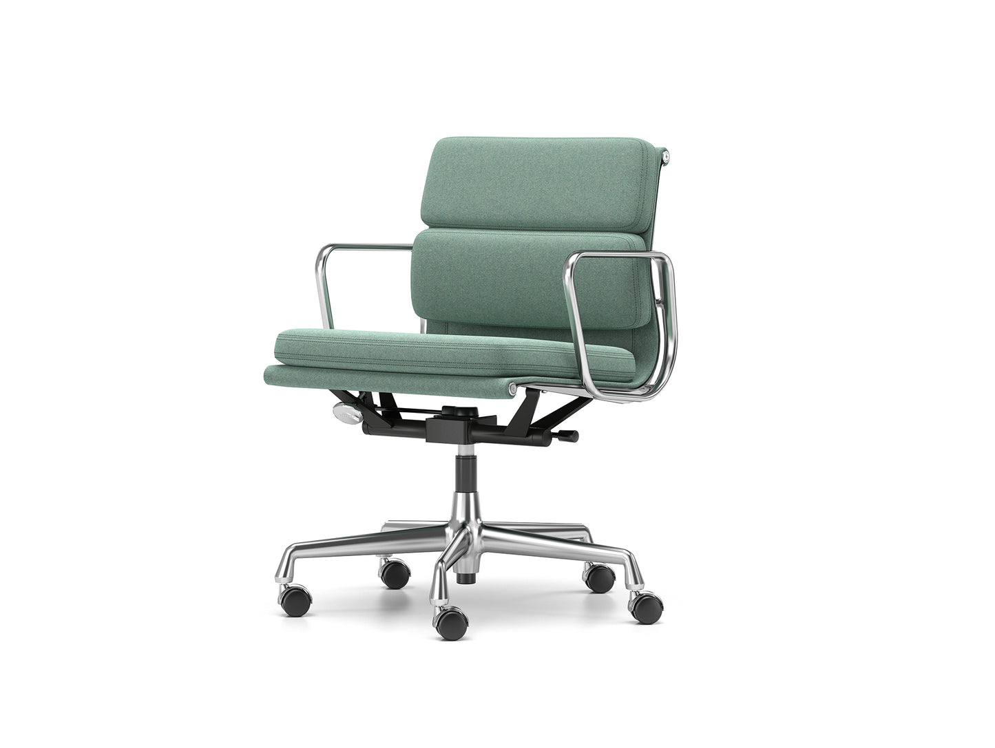 Soft Pad Work Chair EA 217 by Vitra - Chromed Aluminium / Cosy 2 Reed Green