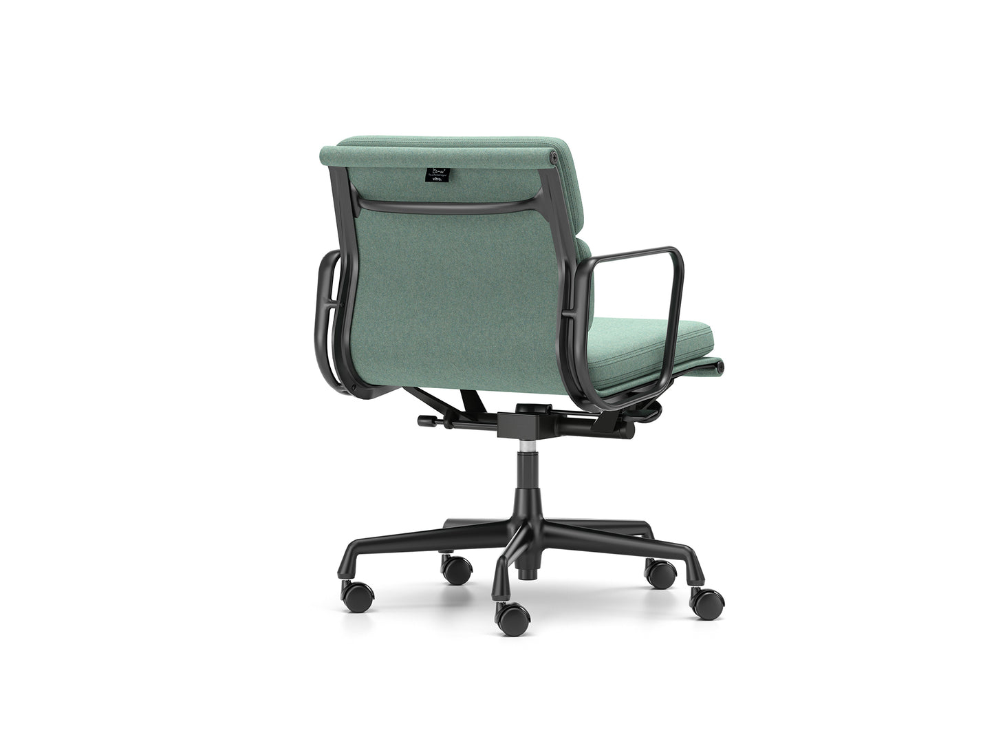 Soft Pad Work Chair EA 217 by Vitra - Black Aluminium / Cosy 2 Reed Green