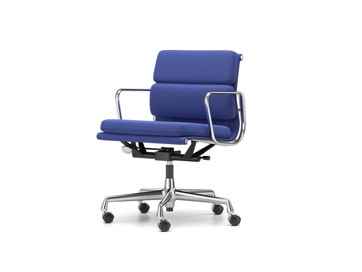Soft Pad Work Chair EA 217 by Vitra - Chromed Aluminium / Cosy 2 Electric Blue