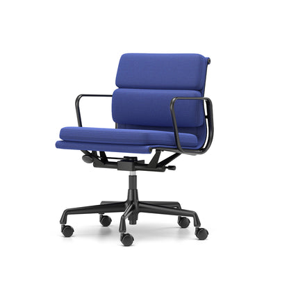 Soft Pad Work Chair EA 217 by Vitra - Black Aluminium / Cosy 2 Electric Blue