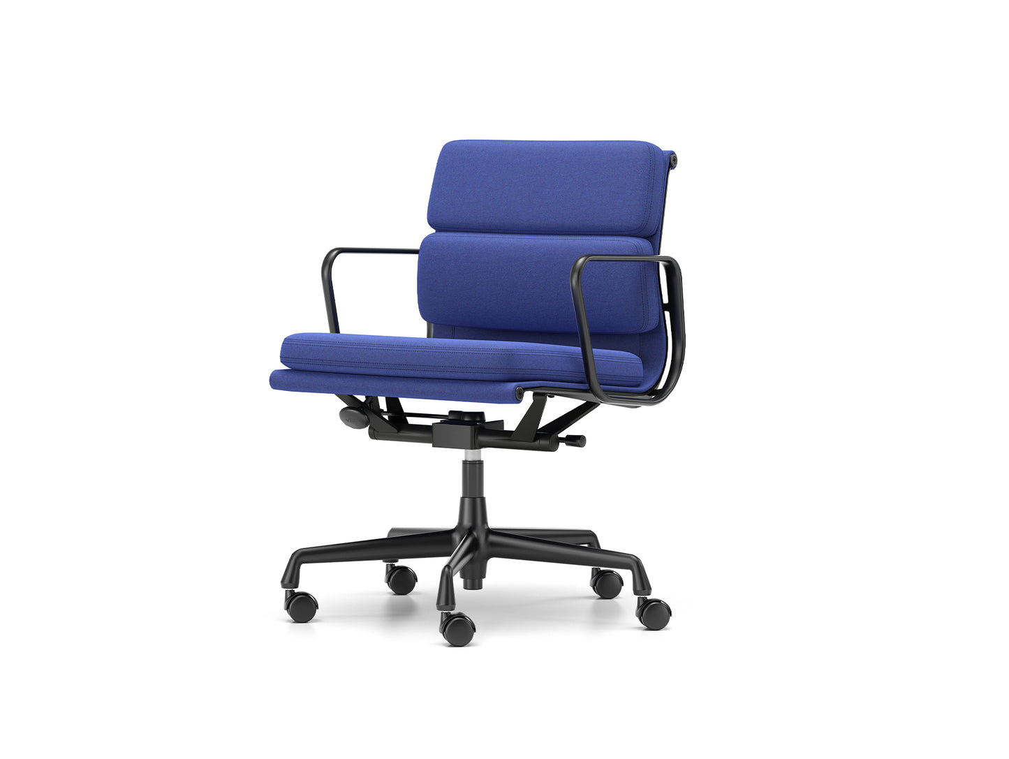 Soft Pad Work Chair EA 217 by Vitra - Black Aluminium / Cosy 2 Electric Blue