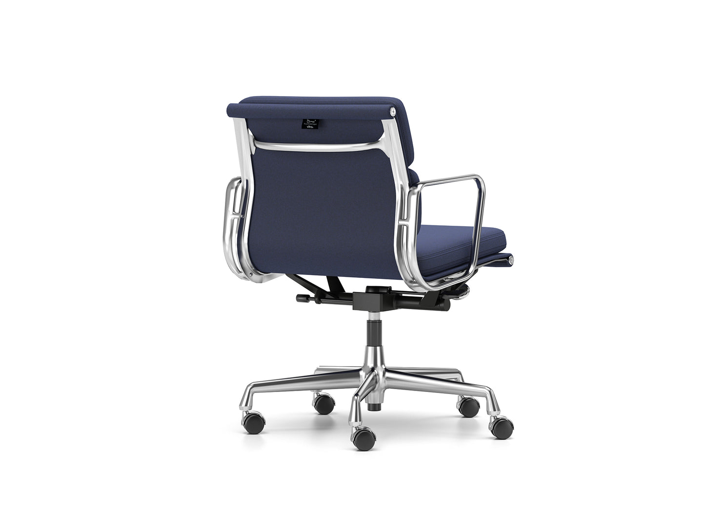 Soft Pad Work Chair EA 217 by Vitra - Chromed Aluminium / Cosy 2 Dark Blue