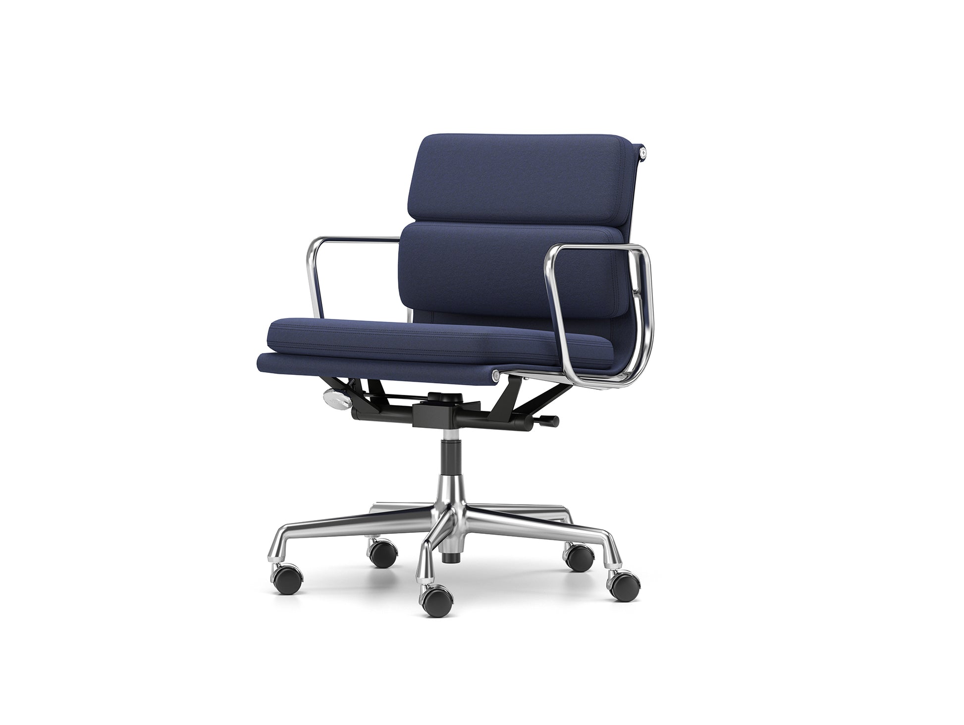 Soft Pad Work Chair EA 217 by Vitra - Chromed Aluminium / Cosy 2 Dark Blue