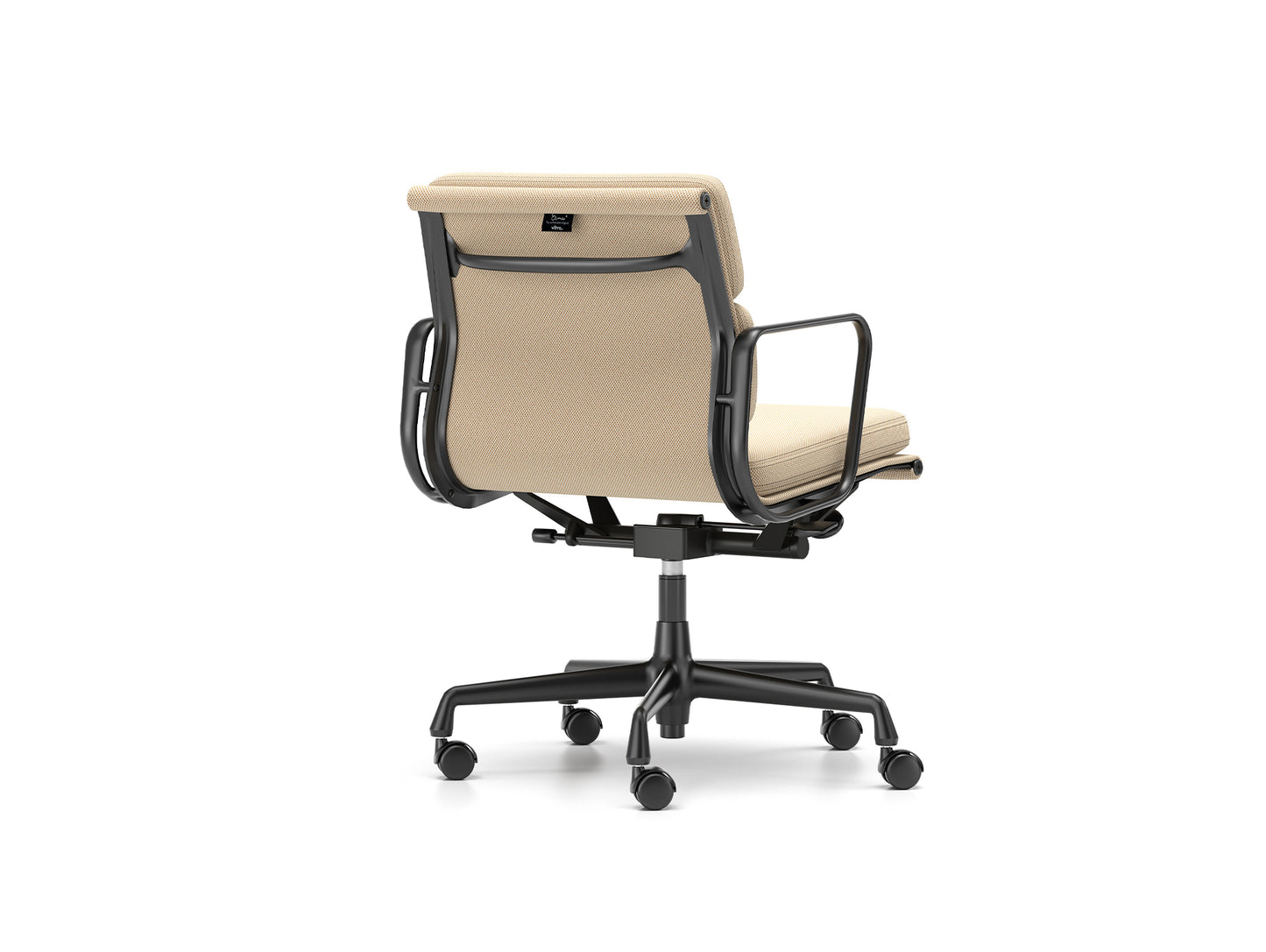 Soft Pad Work Chair EA 217 by Vitra - Black Aluminium / Laser RE Papyrus Cream