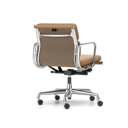 Soft Pad Work Chair EA 217 by Vitra - Chromed Aluminium / Camel Premium F Leather