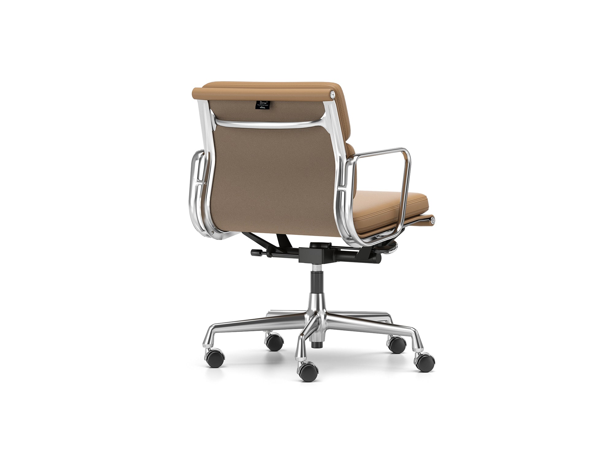 Soft Pad Work Chair EA 217 by Vitra - Chromed Aluminium / Camel Premium F Leather
