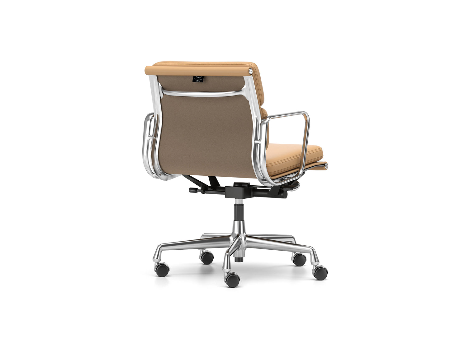 Soft Pad Work Chair EA 217 by Vitra - Chromed Aluminium / Ochre Premium F Leather