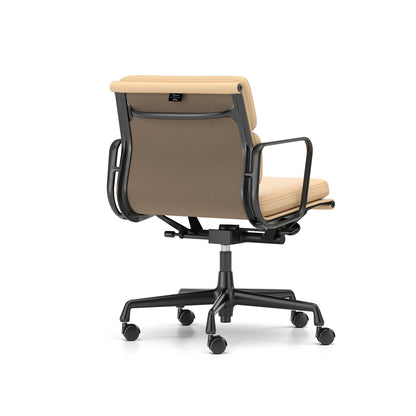 Soft Pad Work Chair EA 217 by Vitra - Black Aluminium / Cashew Premium F Leather