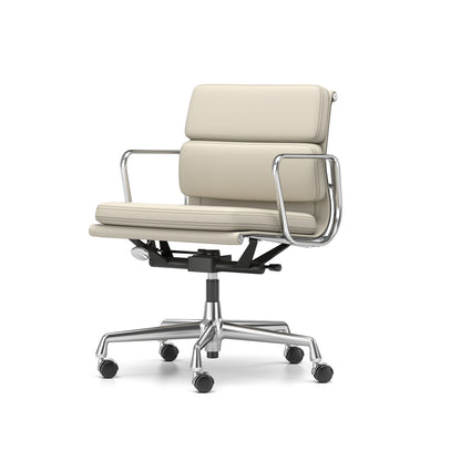 Soft Pad Work Chair EA 217 by Vitra - Chromed Aluminium / Clay Premium F Leather