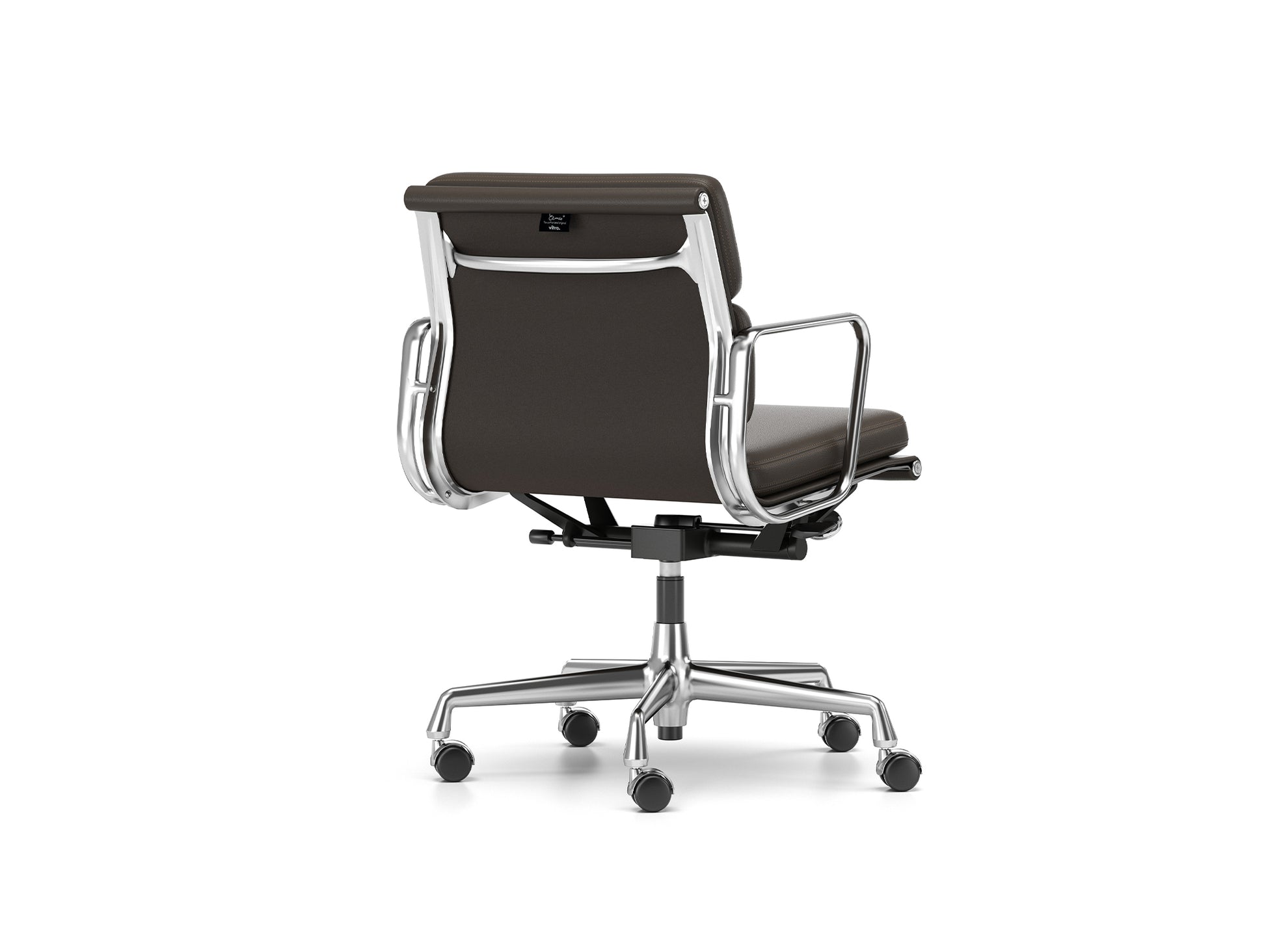 Soft Pad Work Chair EA 217 by Vitra - Chromed Aluminium / Chocolate Premium F Leather