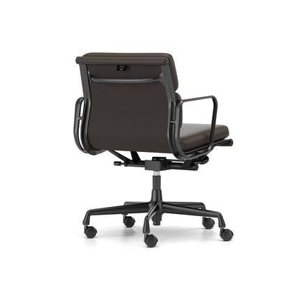 Soft Pad Work Chair EA 217 by Vitra - Black Aluminium / Chocolate Premium F Leather