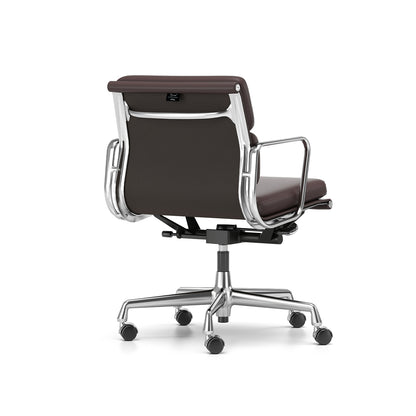 Soft Pad Work Chair EA 217 by Vitra - Chromed Aluminium / Plum Premium F Leather