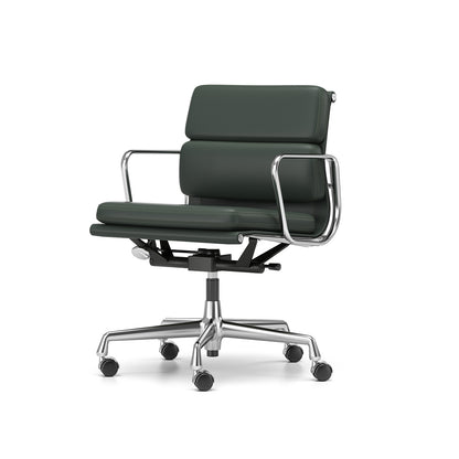 Soft Pad Work Chair EA 217 by Vitra - Chromed Aluminium / Jade Premium F Leather