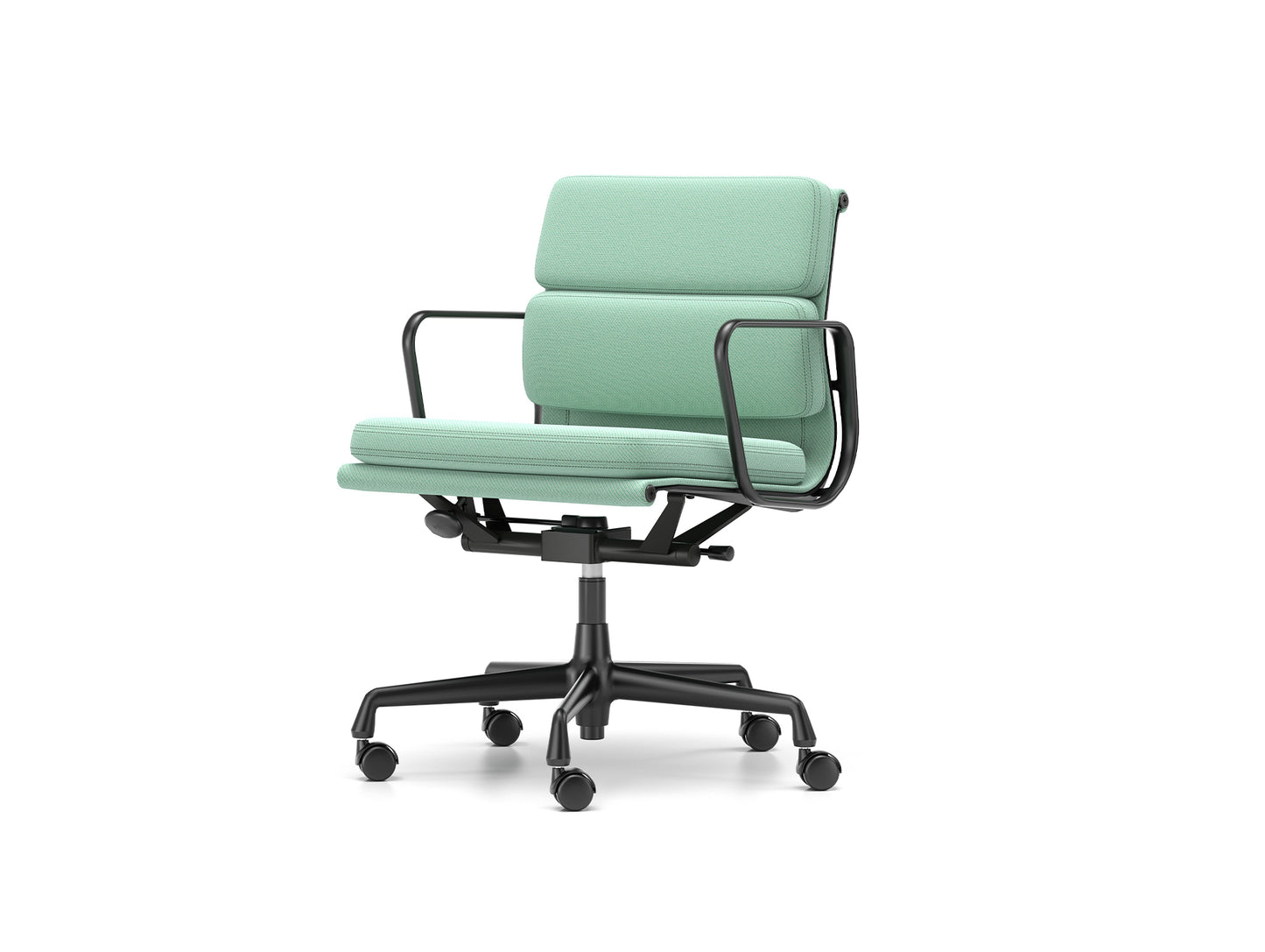 Soft Pad Work Chair EA 217 by Vitra - Black Aluminium / Track Mint Cream