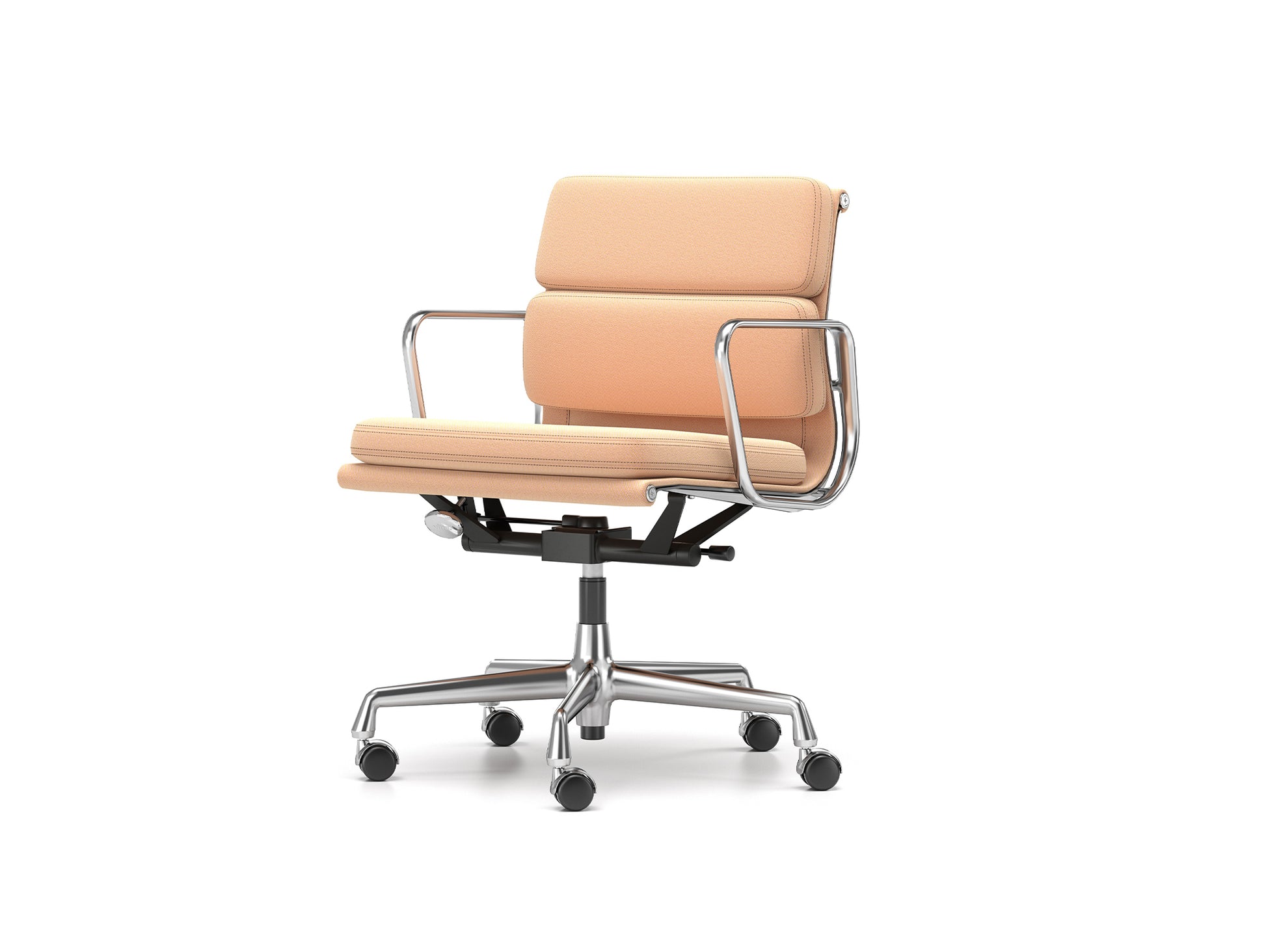 Soft Pad Work Chair EA 217 by Vitra - Chromed Aluminium / Track Pink Mustard