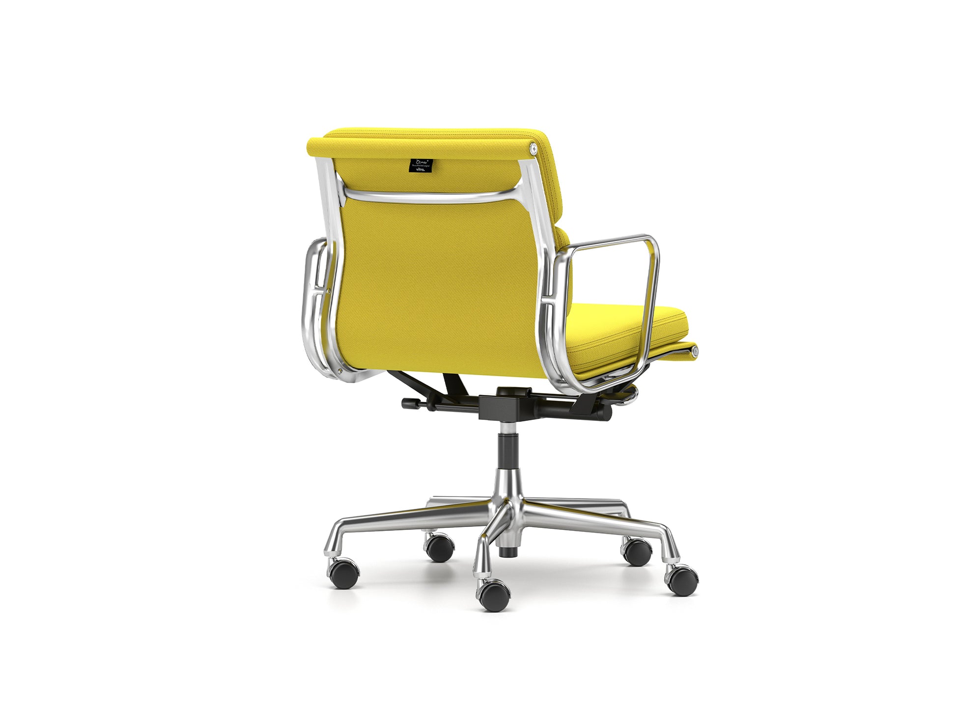 Soft Pad Work Chair EA 217 by Vitra - Chromed Aluminium / Track Pastel Green Canola