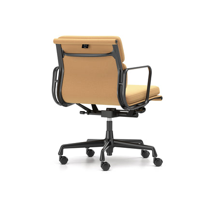 Soft Pad Work Chair EA 217 by Vitra - Black Aluminium / Track Cognac Mustard