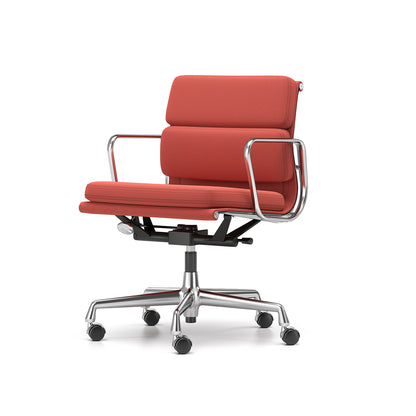 Soft Pad Work Chair EA 217 by Vitra - Chromed Aluminium / Brick Dark Red