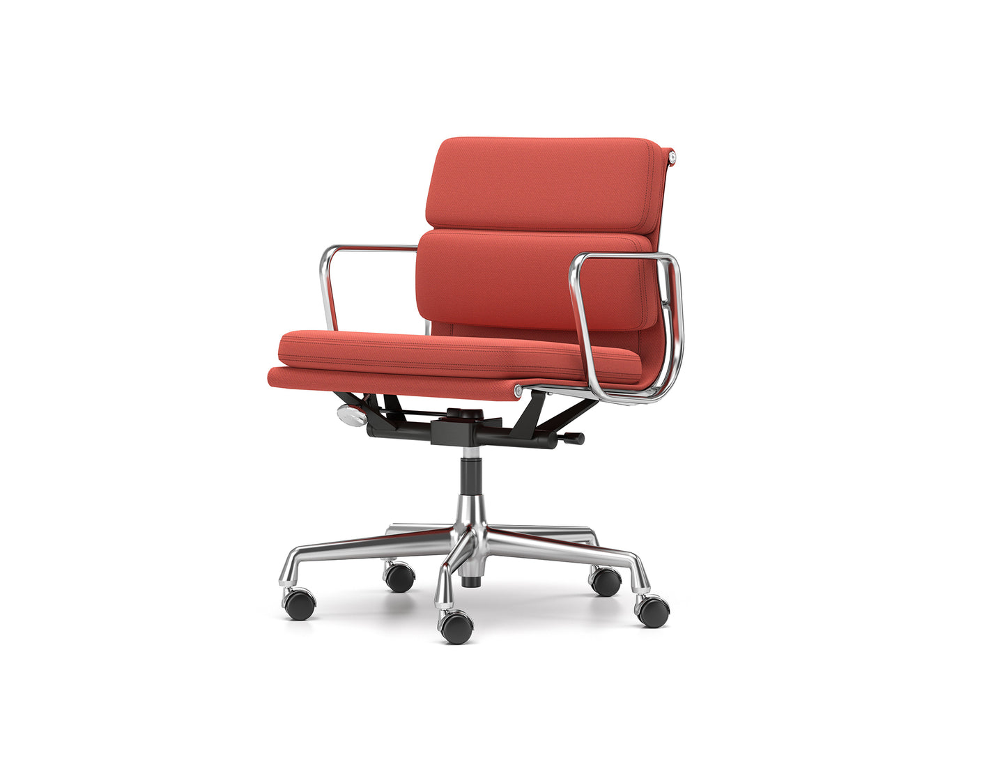 Soft Pad Work Chair EA 217 by Vitra - Chromed Aluminium / Brick Dark Red
