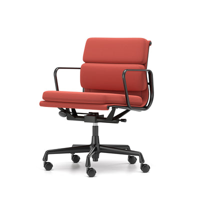 Soft Pad Work Chair EA 217 by Vitra - Black Aluminium / Brick Dark Red