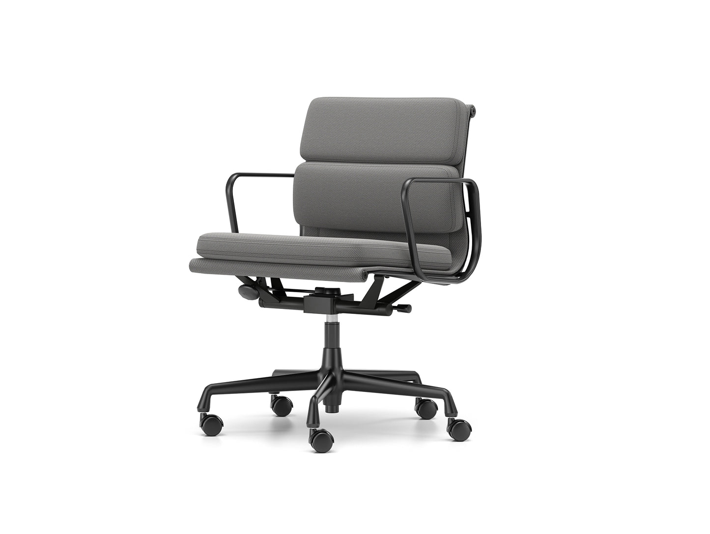 Soft Pad Work Chair EA 217 by Vitra - Black Aluminium / Track Mid Grey Iron Grey
