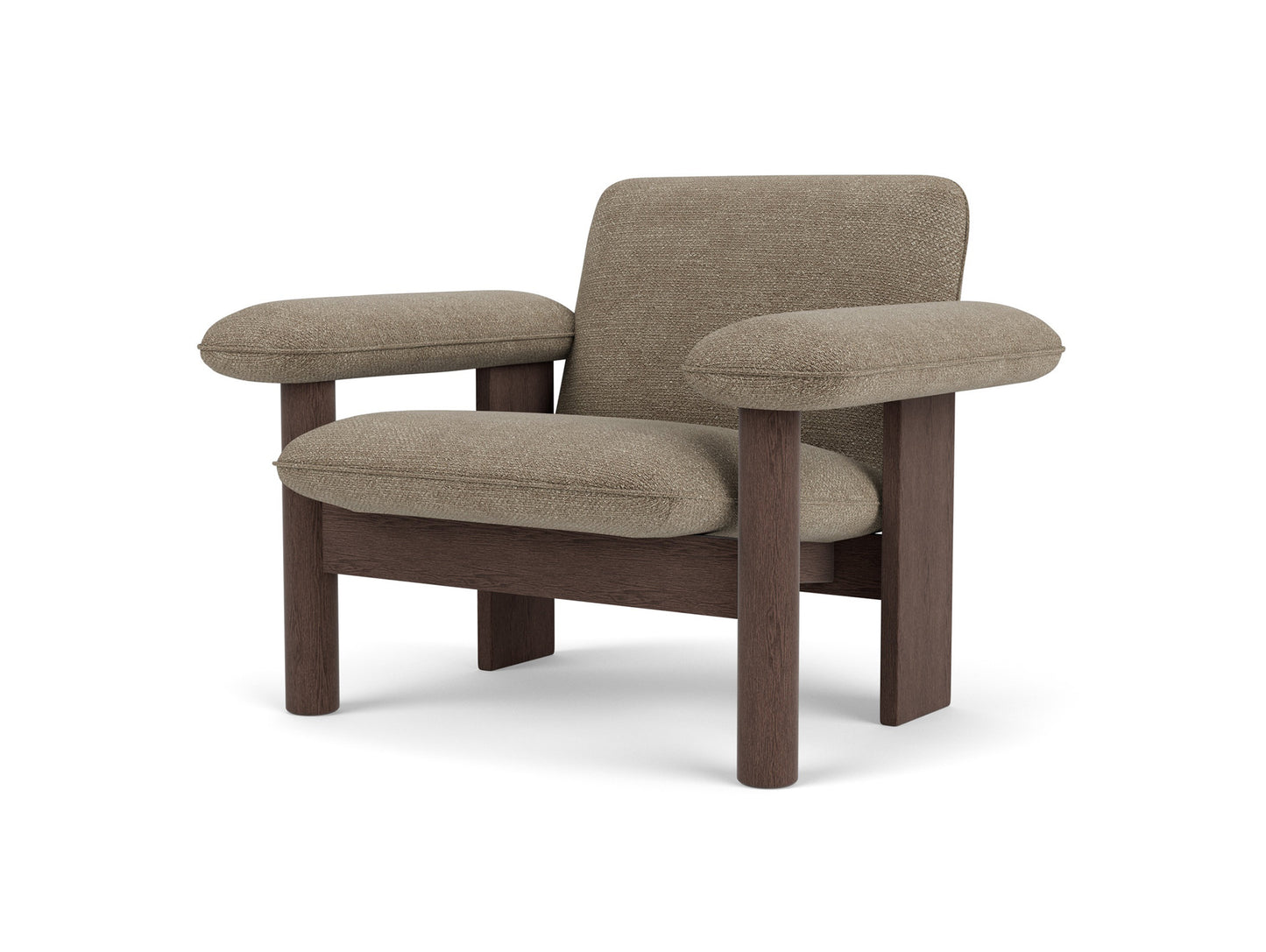 Brasilia Low Back Lounge Chair by Audo Copenhagen - Dark Stained Oak / UK Barnum Boucle 04