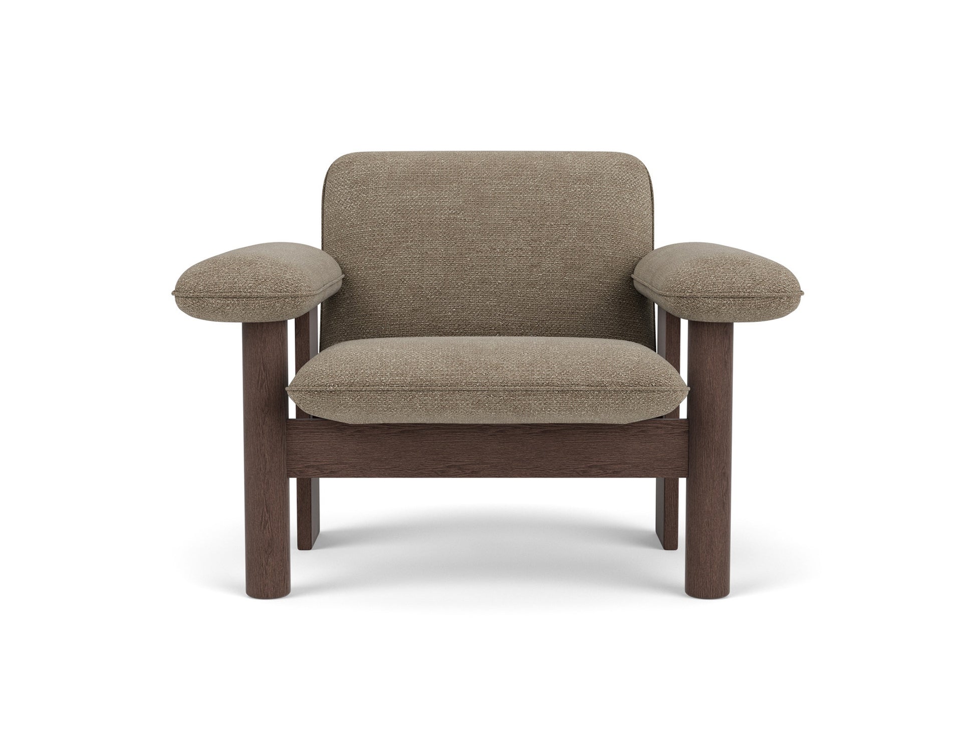 Brasilia Low Back Lounge Chair by Audo Copenhagen - Dark Stained Oak / UK Barnum Boucle 04