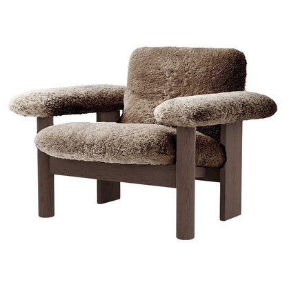 Brasilia Low Back Lounge Chair by Audo Copenhagen - Dark Stained Oak / Sheepskin Sahara