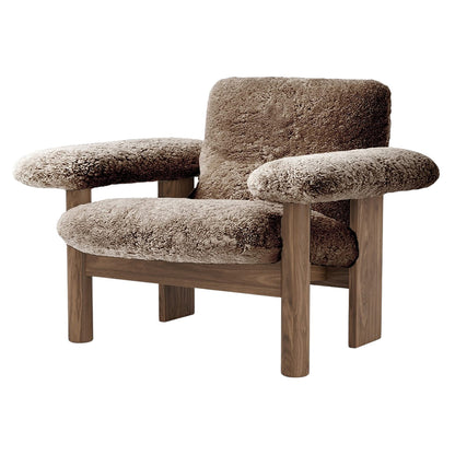 Brasilia Low Back Lounge Chair by Audo Copenhagen - Walnut / Sheepskin Sahara