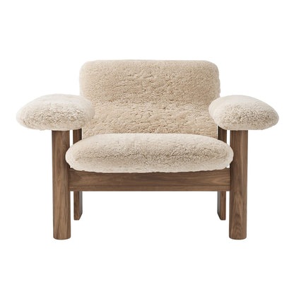 Brasilia Low Back Lounge Chair by Audo Copenhagen - Walnut / Sheepskin Nature