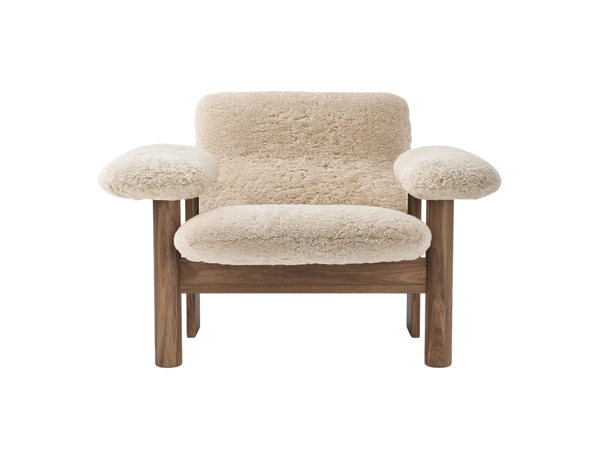 Brasilia Low Back Lounge Chair by Audo Copenhagen - Walnut / Sheepskin Nature