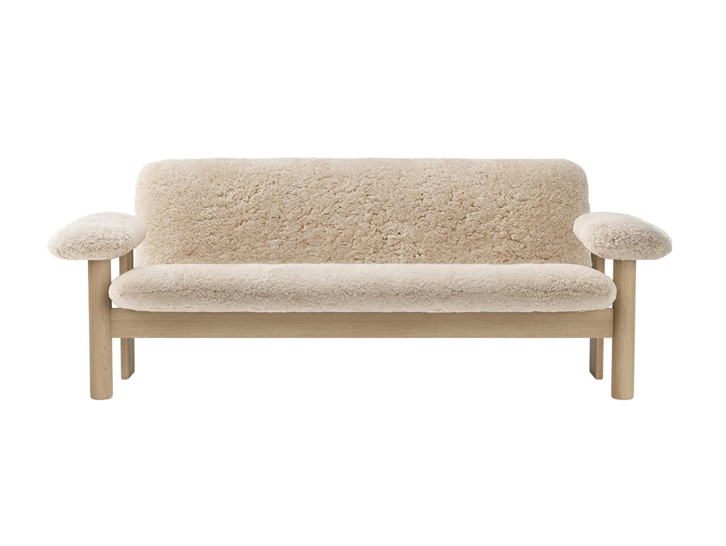 Brasilia 2-Seater Sofa by Audo Copenhagen - Oak Base / Sheepskin Nature