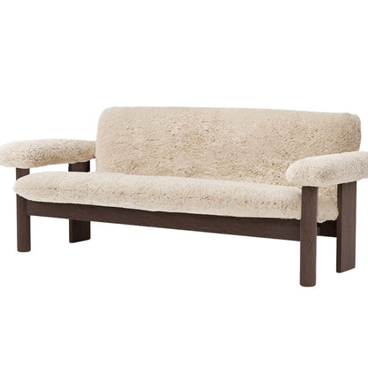 Brasilia 2-Seater Sofa by Audo Copenhagen - Dark Stained Oak Base / Sheepskin Nature