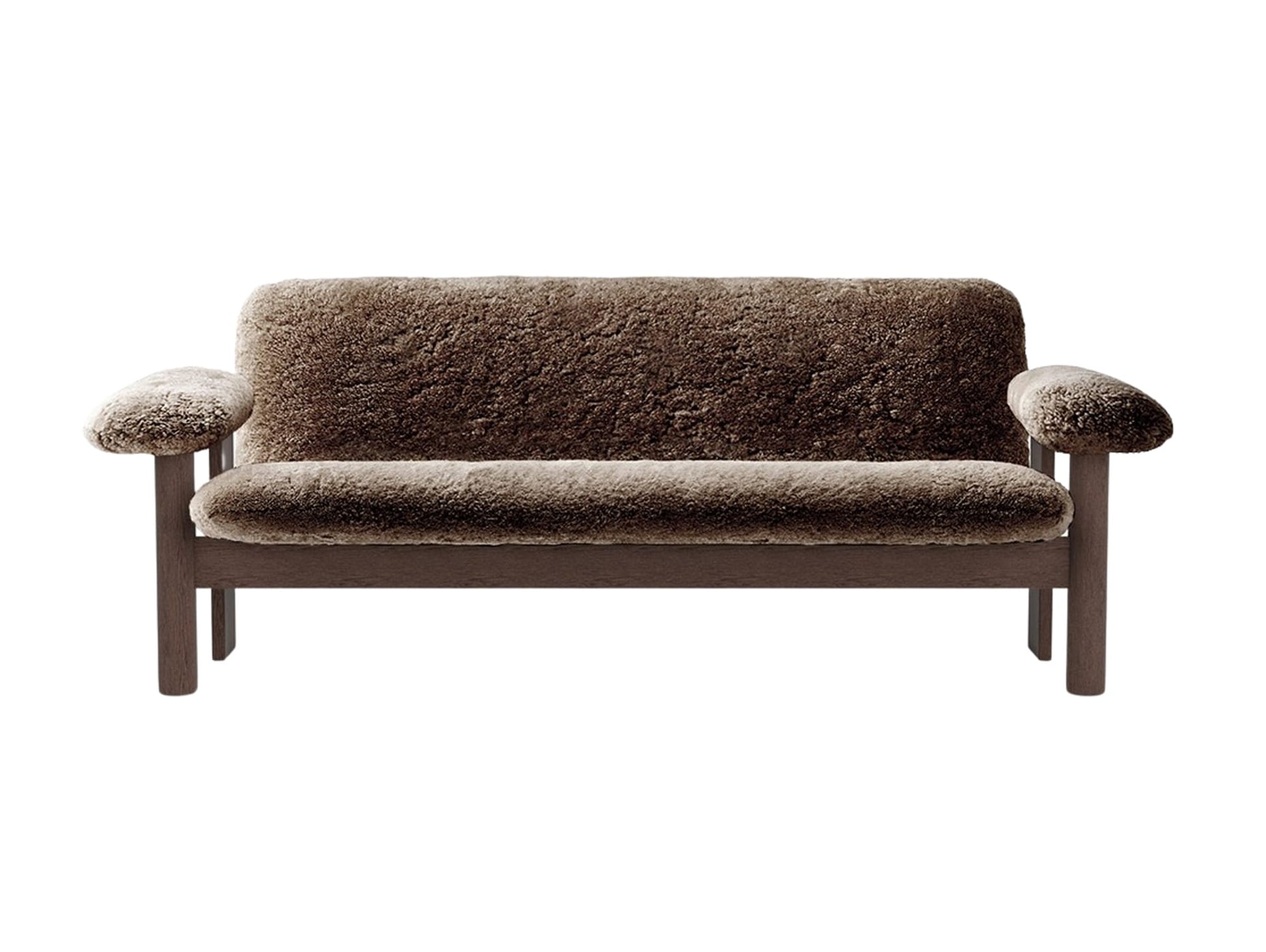 Brasilia 2-Seater Sofa by Audo Copenhagen - Dark Stained Oak Base / Sheepskin Sahara