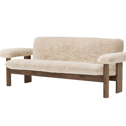 Brasilia 2-Seater Sofa by Audo Copenhagen - Walnut Base / Sheepskin Nature