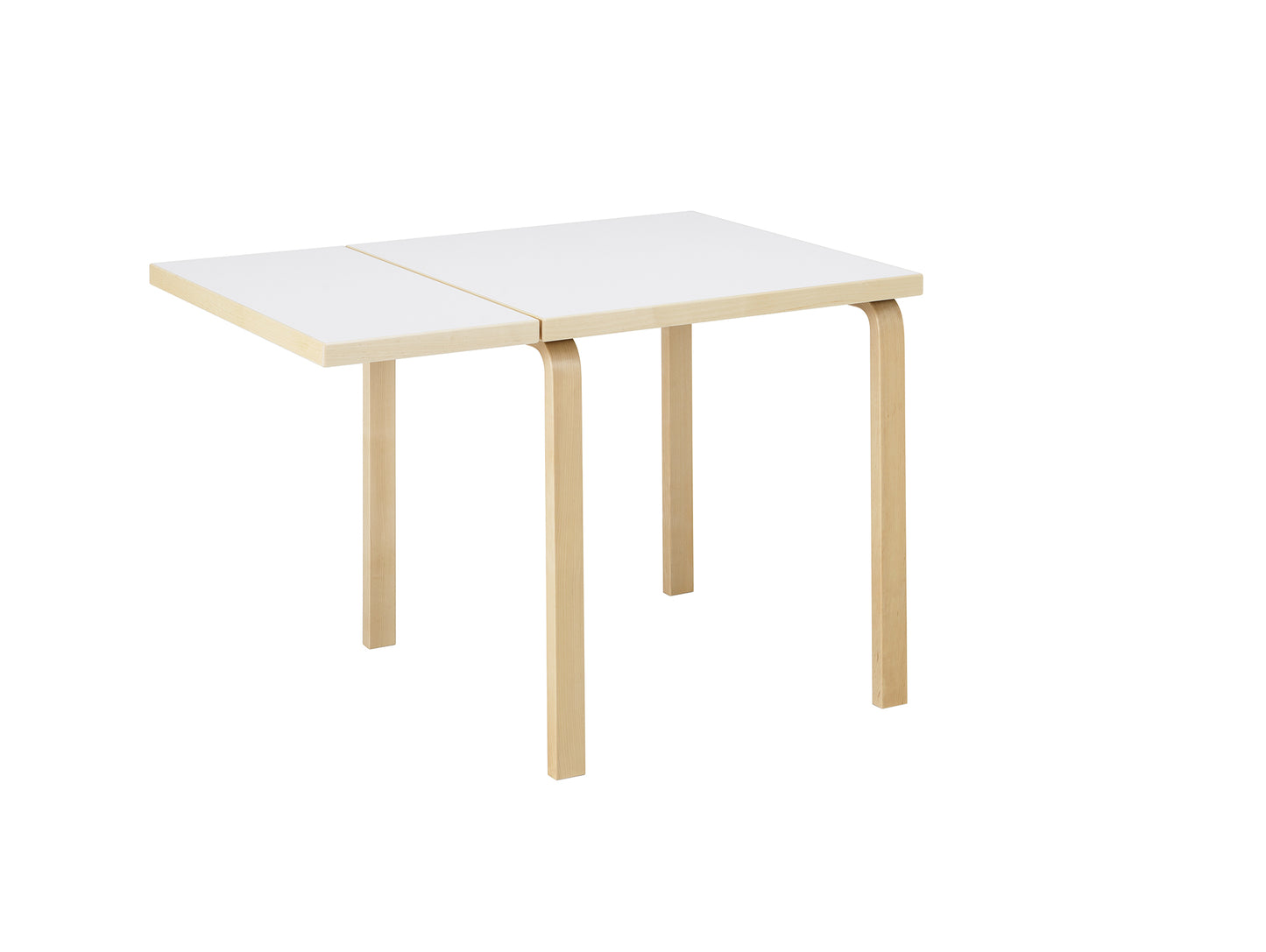Aalto Table Foldable by Artek - Top: White HPL / Drop Leaf: White HPL