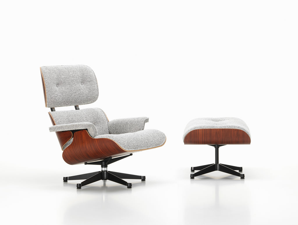 Eames Lounge Chair and Ottoman - Nubia Fabric by Vitra - Santos Palisander / Salt'n Pepper 10 Nubia