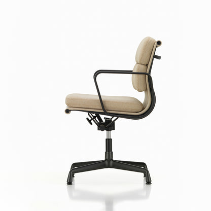 Soft Pad Office Chair EA 231 by Vitra - Deep Black Powder-Coated Aluminium / Laser RE Papyrus / Cream (F40)