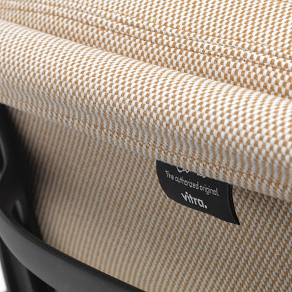 Soft Pad Office Chair EA 231 by Vitra - Deep Black Powder-Coated Aluminium / Laser RE Papyrus / Cream (F40)