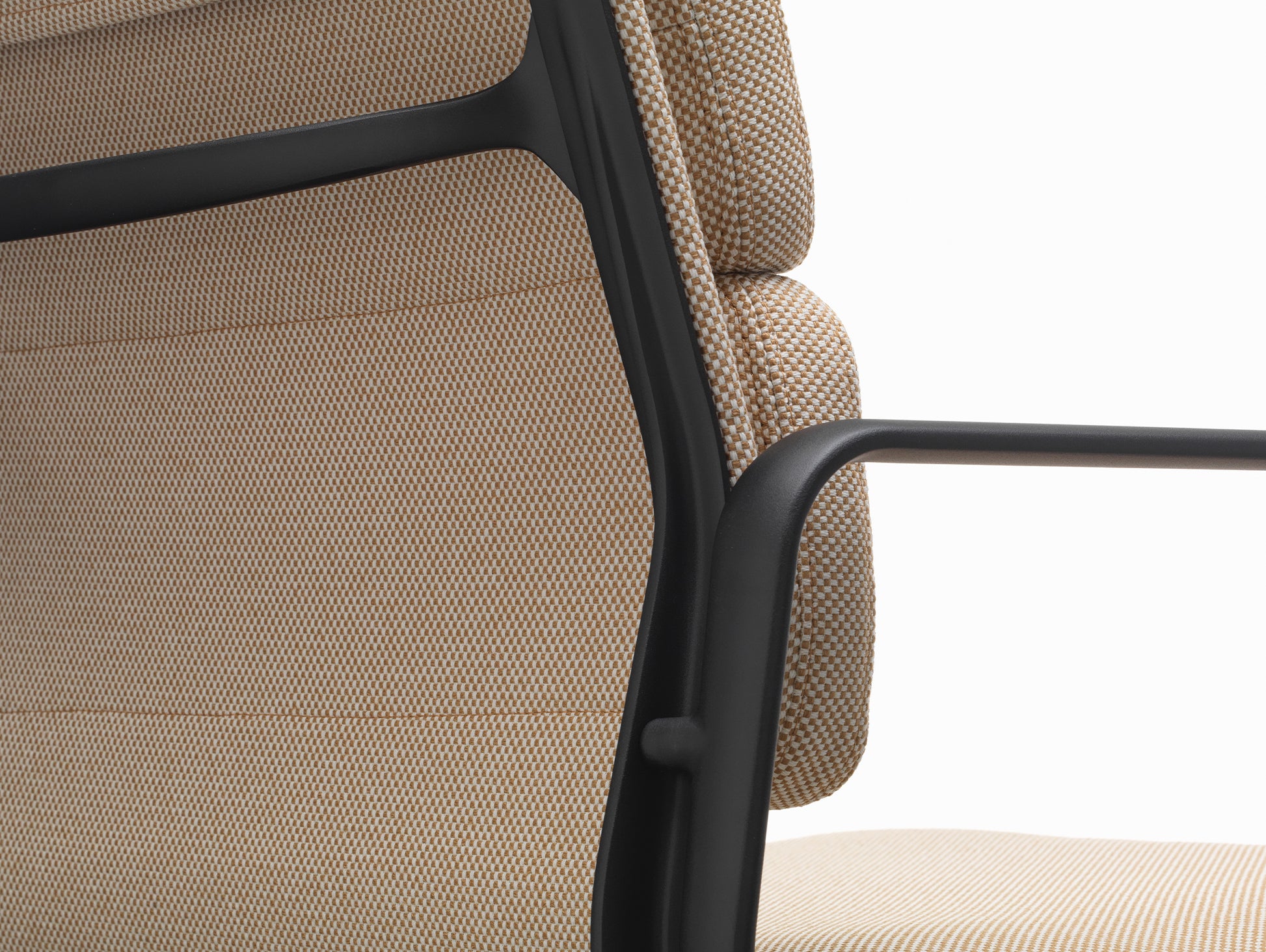 Soft Pad Office Chair EA 231 by Vitra - Deep Black Powder-Coated Aluminium / Laser RE Papyrus / Cream (F40)