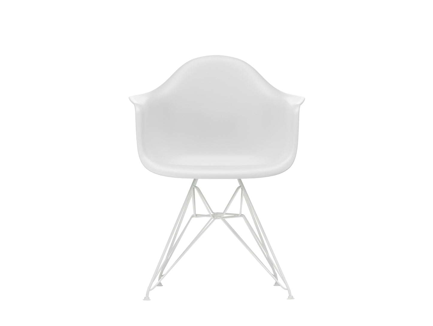 Eames DAR Plastic Armchair RE by Vitra - 85 Cotton White Shell / White Base
