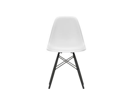 Vitra Eames DSW Plastic Side Chair - 85 Cotton White / Black Maple
