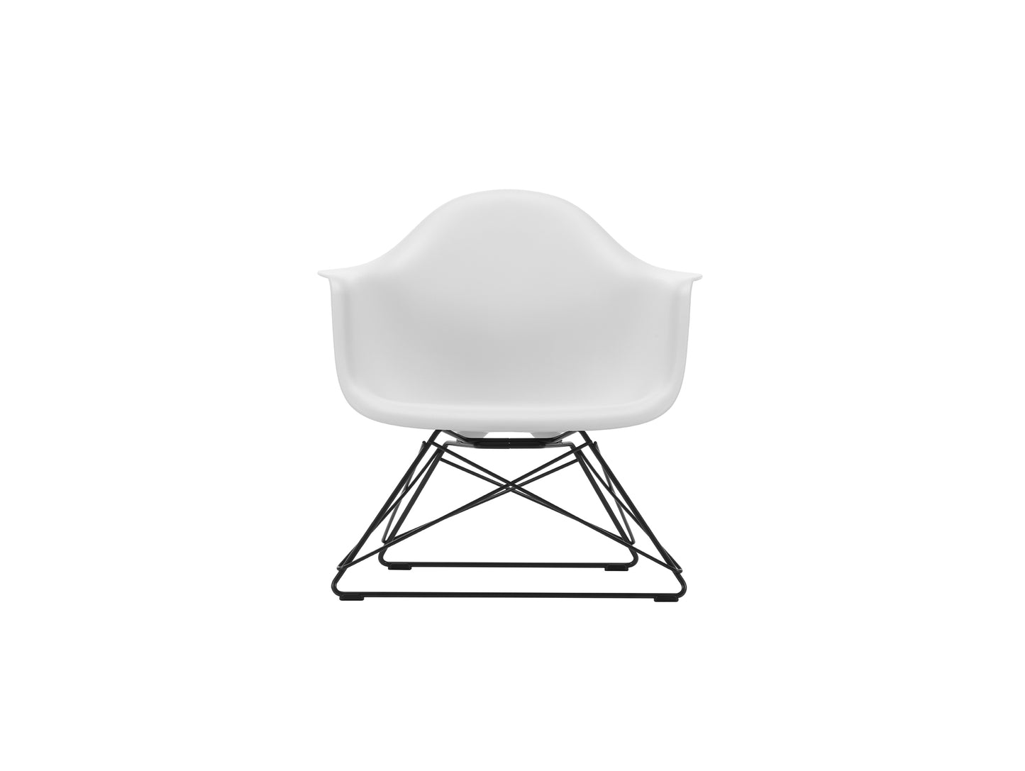 Eames Plastic Armchair LAR by Vitra - 85 Cotton White Shell / Basic Dark Base