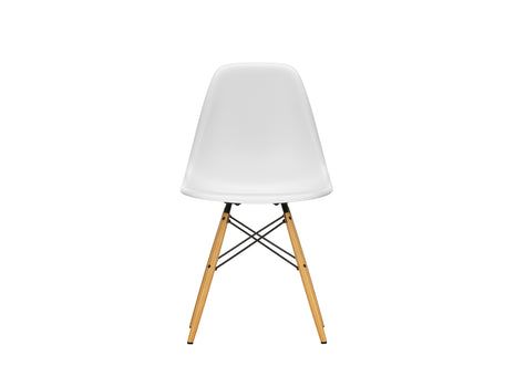 Vitra Eames DSW Plastic Side Chair - 85 Cotton White / Golden Maple