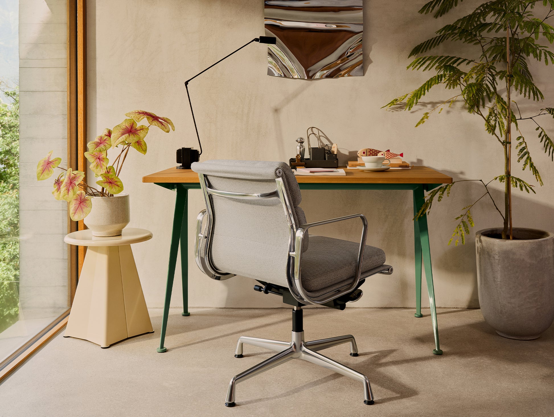 Soft Pad Office Chair EA 231 by Vitra - Laser RE Warm Grey / Cream (F40)