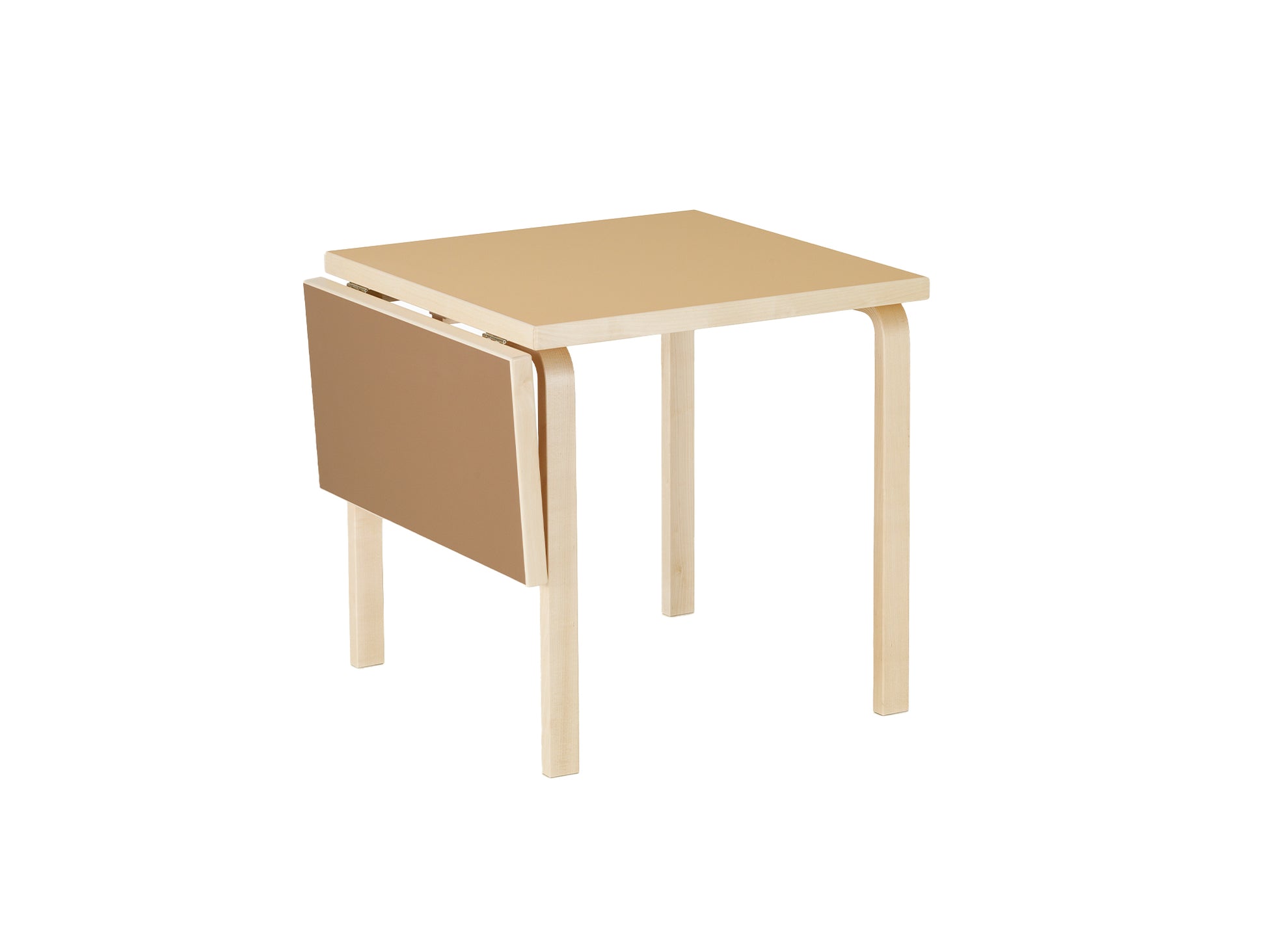 Aalto Table Foldable by Artek - Top: Clay Linoleum / Drop Leaf: Walnut Linoleum