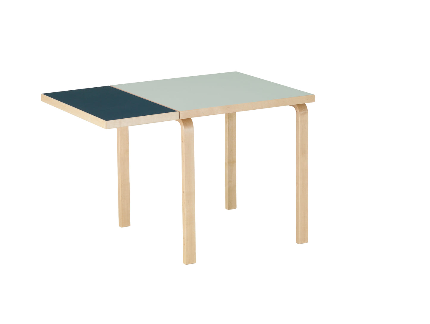 Aalto Table Foldable by Artek - Top: Vapour Linoleum / Drop Leaf: Smokey Blue Linoleum