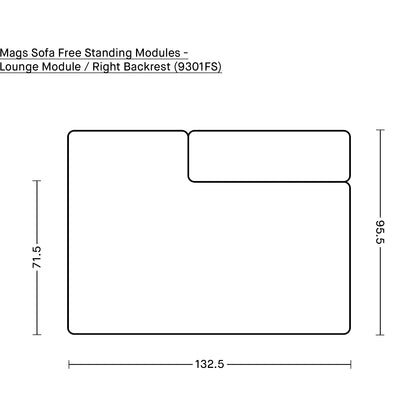 Mags Sofa - Free Standing Modules by HAY - Lounge Module / Right Backrest (9301FS)